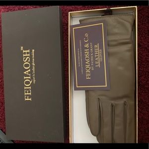 FEIQIAOSH Leather Gloves Cashmere Lined
